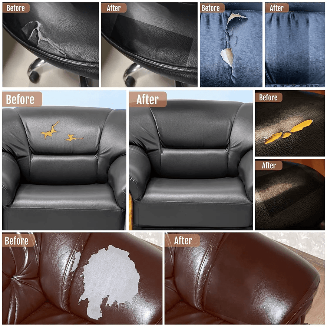 Lisslune | Jumbo XL Luxe Litchi Leather Repair Stickers - Stylish Solutions for Elegant Furniture Repairs
