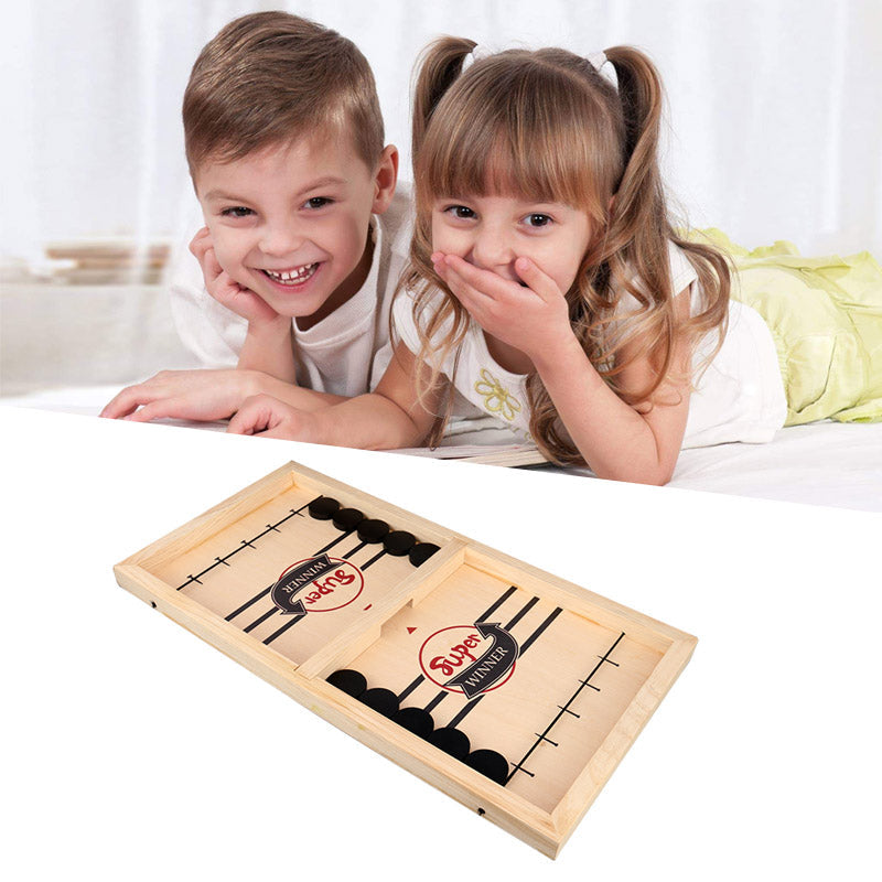 Lisslune | – Reversible Sling Puck Board Game Double-Sided for Family