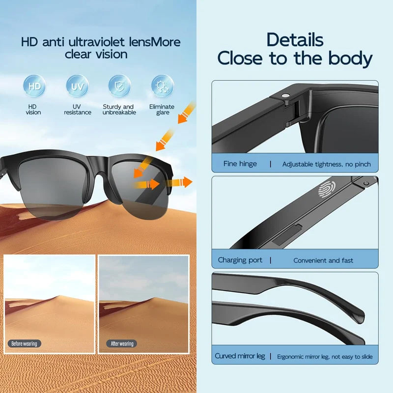 Lisslune | 2024 Upgrade Bluetooth Smart Sunglasses