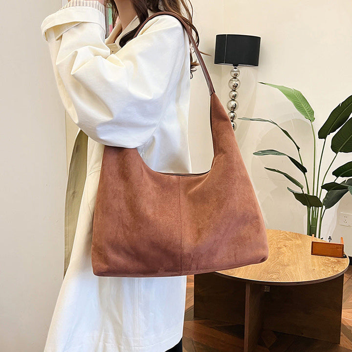 Lisslune | Suede messenger bag with large capacity