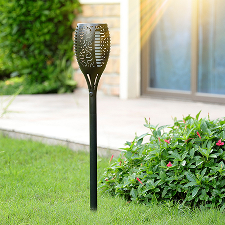 Lisslune | FlameGlow Solar Tiki Torches | Flickering Flame Lights | Sustainable Garden Lighting