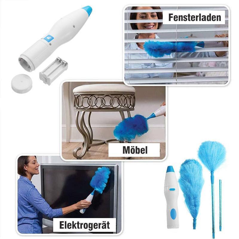 Lisslune | 360° Rotation Adjustable Electric Spring Duster with 2 Duster Heads