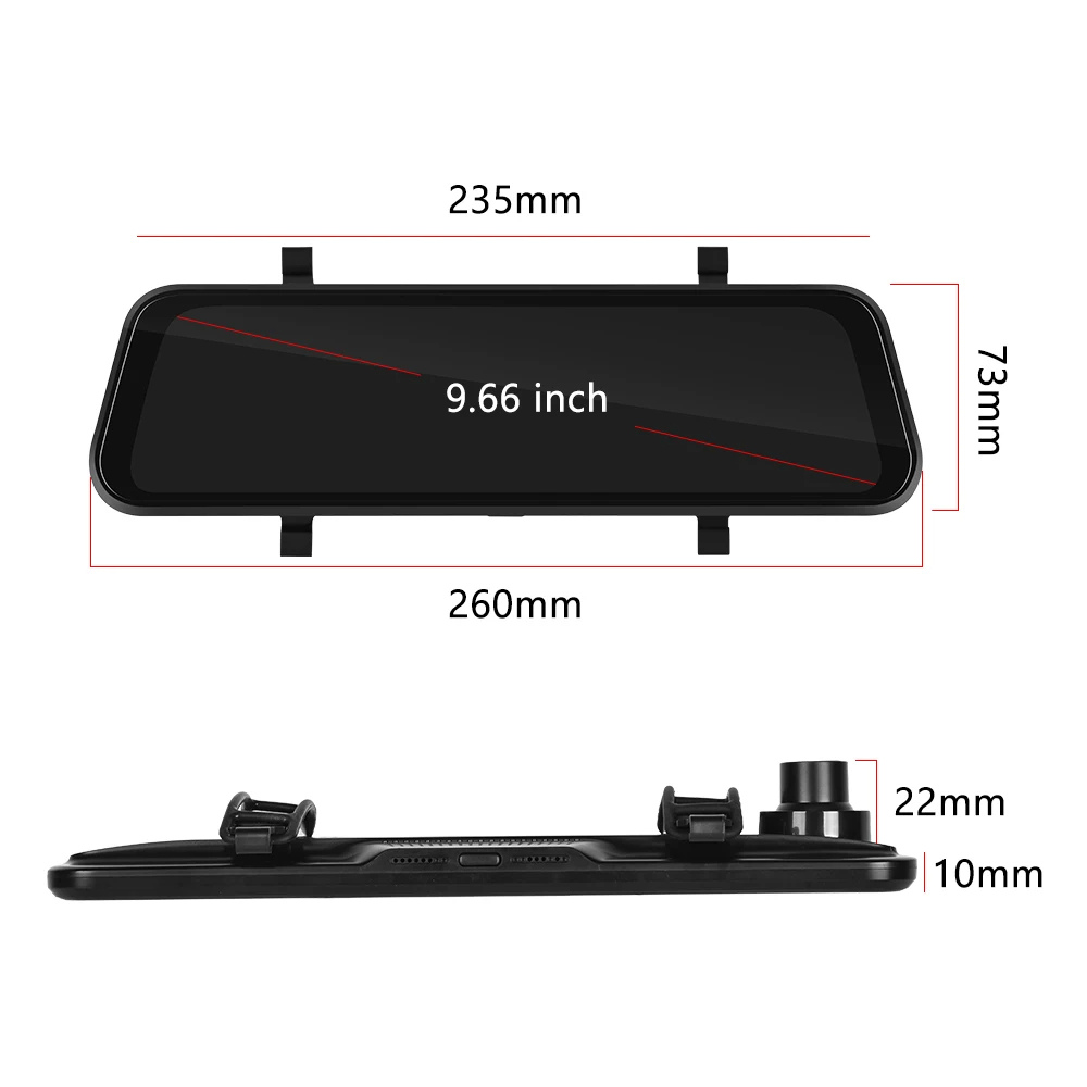 Lisslune | VisionMirror Pro – Ultra HD Mirror Dash Cam with Wireless CarPlay & Android Auto