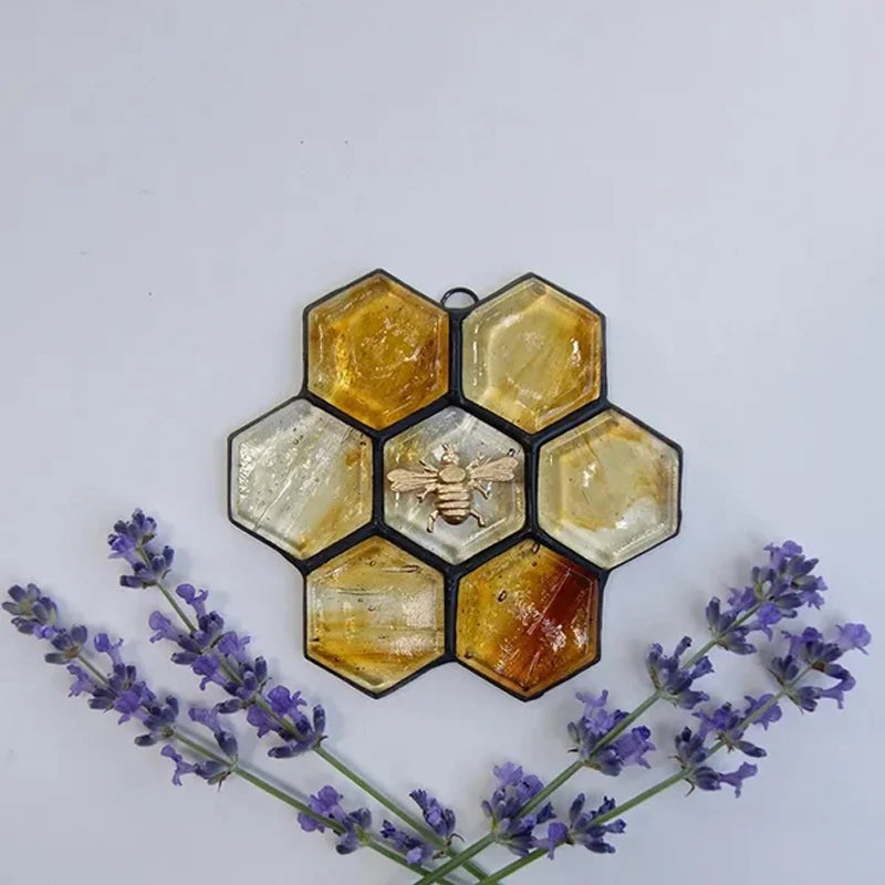 Lisslune | Bee ornament or sun catcher made of stained glass