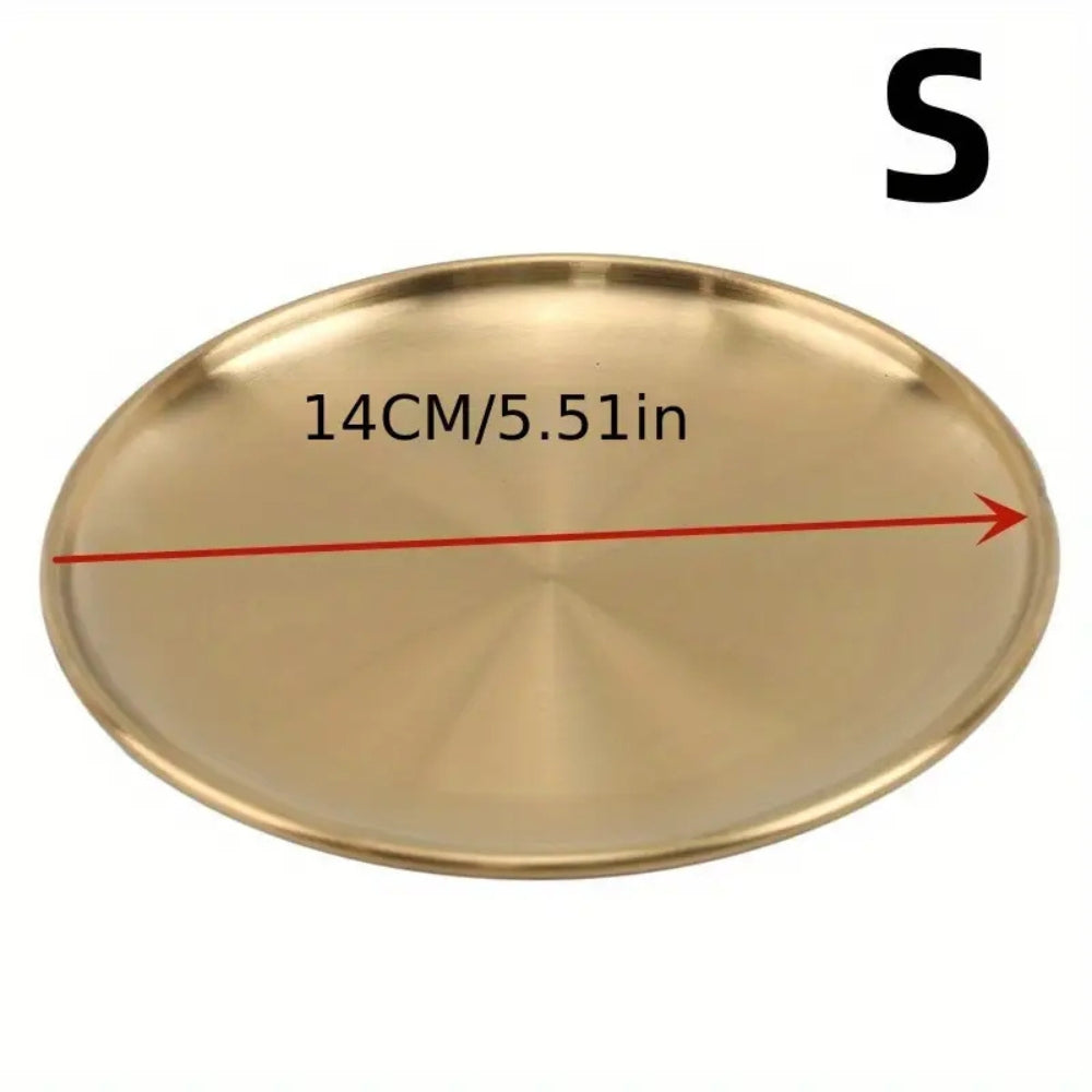 Lisslune | Lustrous Golden Stainless Steel Serving Plates