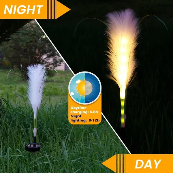 Lisslune | Decorative Rattan Garden Lighting – Solar Lamp in Grass Design for Outdoor Use