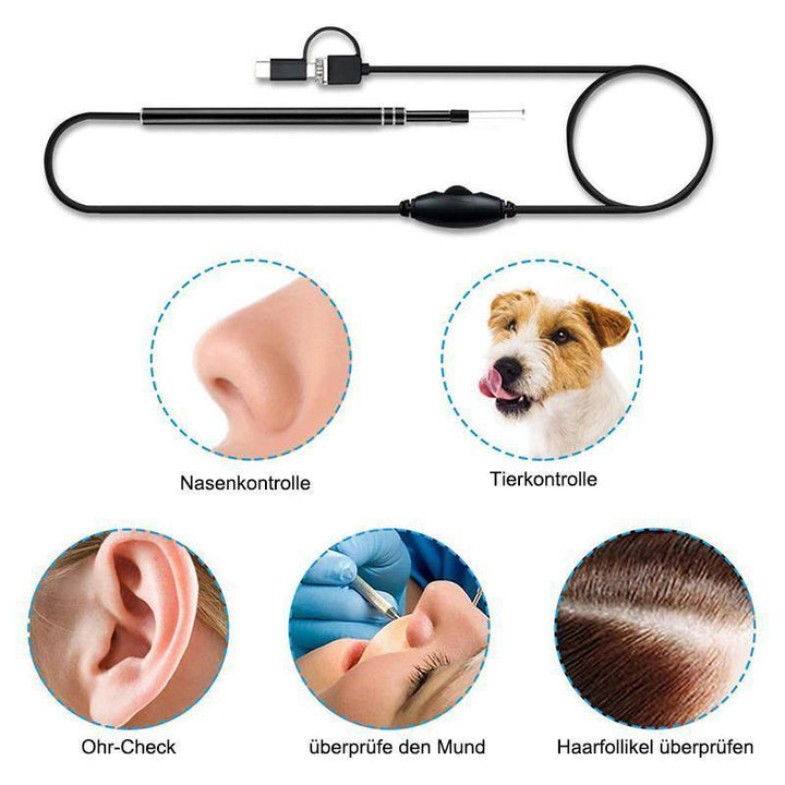 Lisslune | 3 in 1 Ear Cleaning Endoscope with 6 Adjustable LED Light