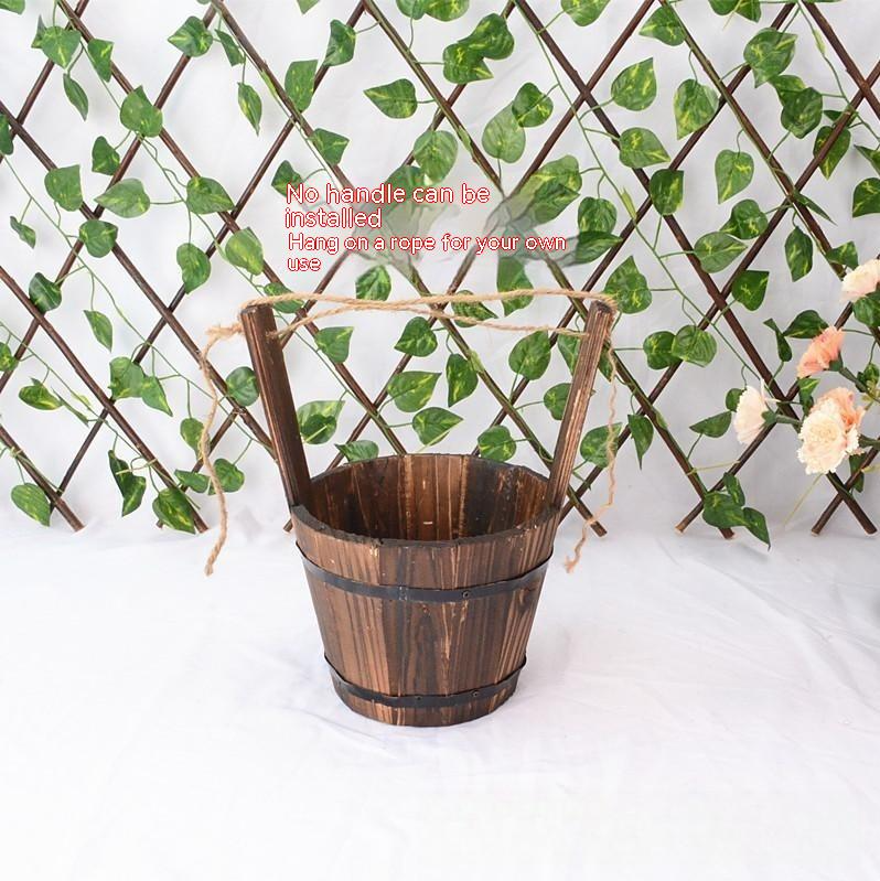 Lisslune | Wooden Bucket Planter in Barrel Design for Garden and Terrace – Decorative Flower Pots made of Wood
