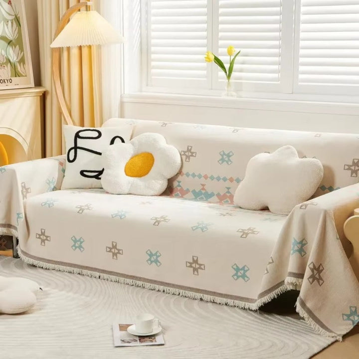 Lisslune | Meringue Chenille Geometry Sofa Cover