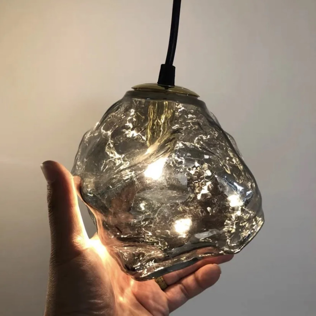 Lisslune | Frostglow Glass Pendant Inspired by Ice Cubes