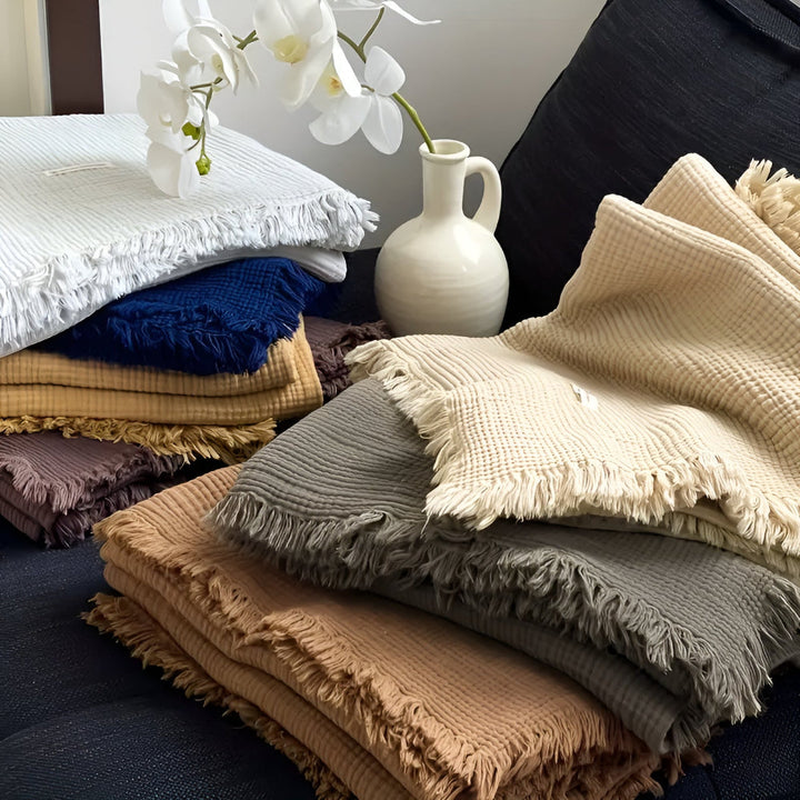 Lisslune | Cotton Crinkle Tassel Blanket