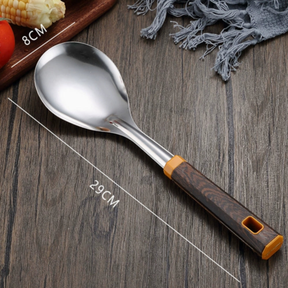 Lisslune | Wood Grain Stainless Steel Utensils | 6pcs Set