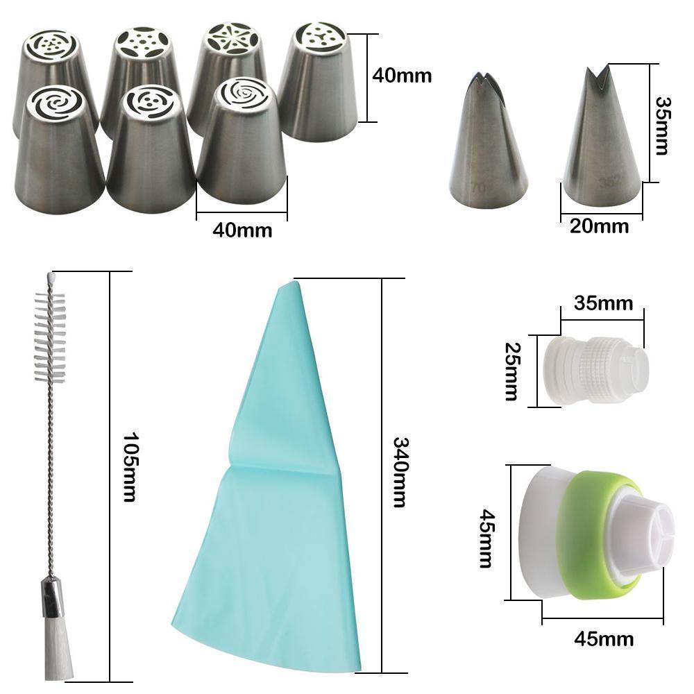 Lisslune | Stainless Steel Outflow Set (13 Pieces) for Cupcakes and Cake Decoration Promotion