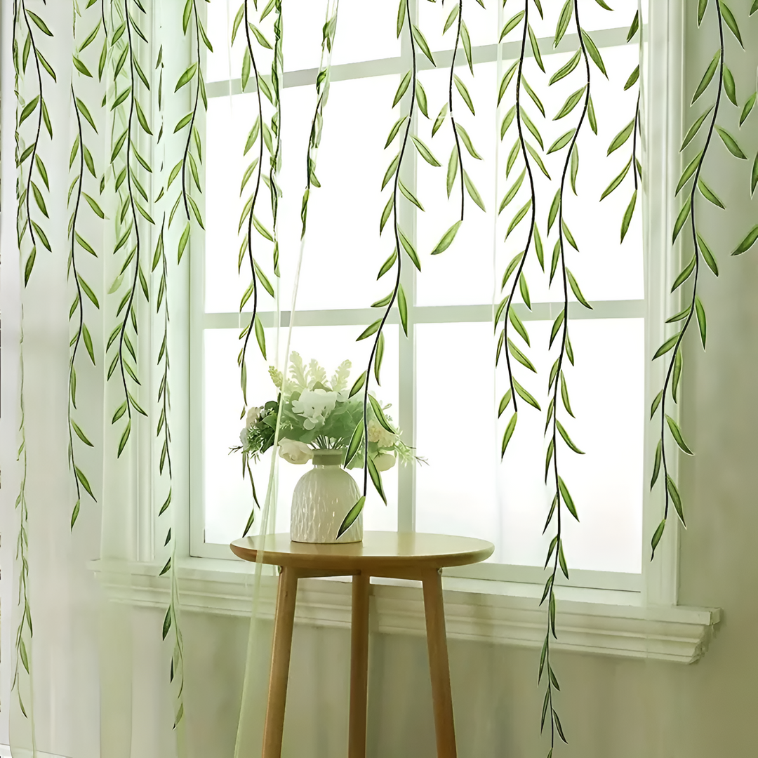 Lisslune | Willow Leaf Strip Window Curtains