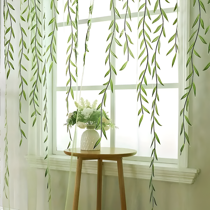 Lisslune | Willow Leaf Strip Window Curtains