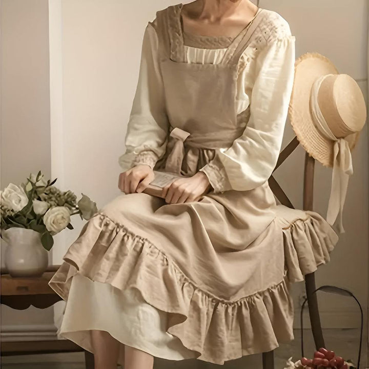 Lisslune | Rustic Ruffle Linen Apron