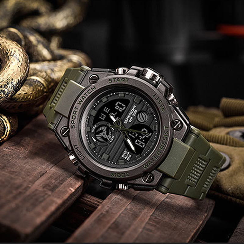 Lisslune | Men's Double Display Waterproof Luminous Watch