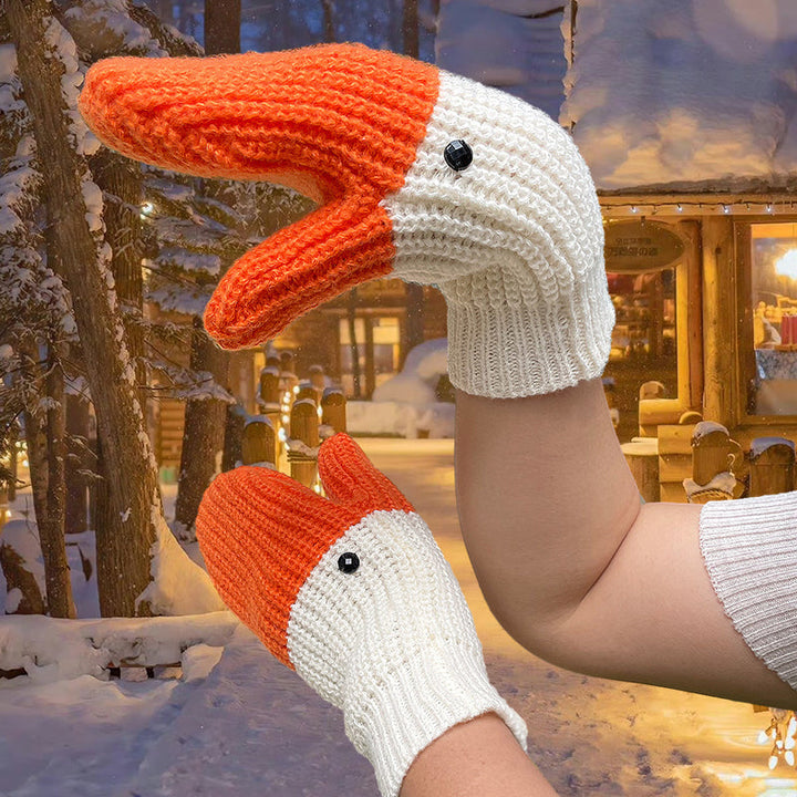 Lisslune | Knitted Warm Duck Skin Gloves