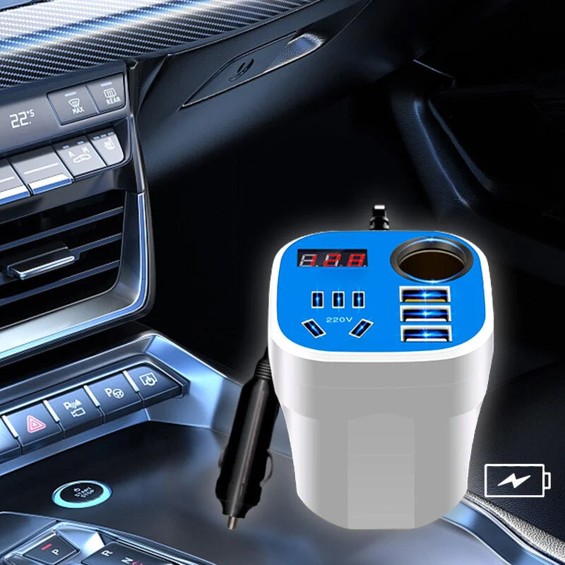 Lisslune | Auto-mounted Cup-type Inverter Converter QC Charger