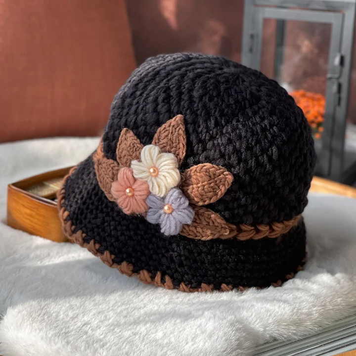 Lisslune | French Thick Women's Flower Knit Wool Hat
