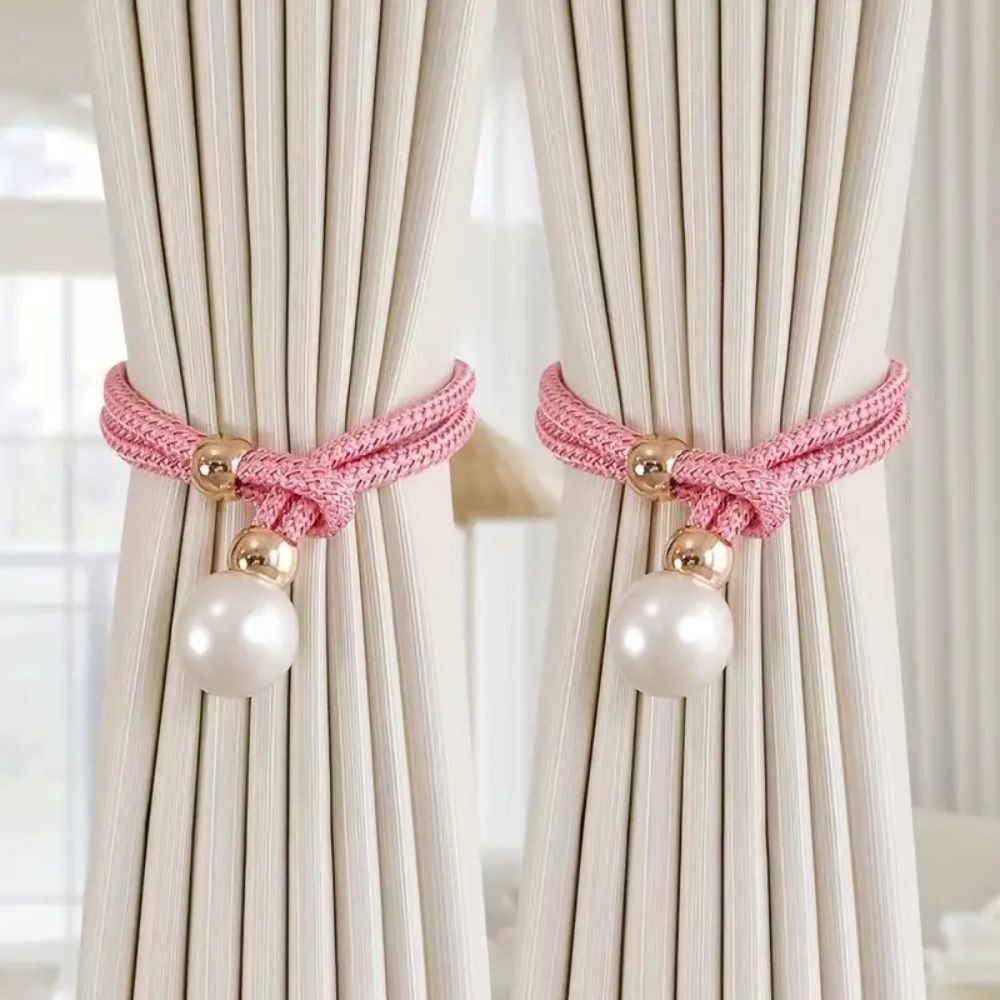 Lisslune | Lustrous Pearl Curtain Tie Back | 2 Pcs Set