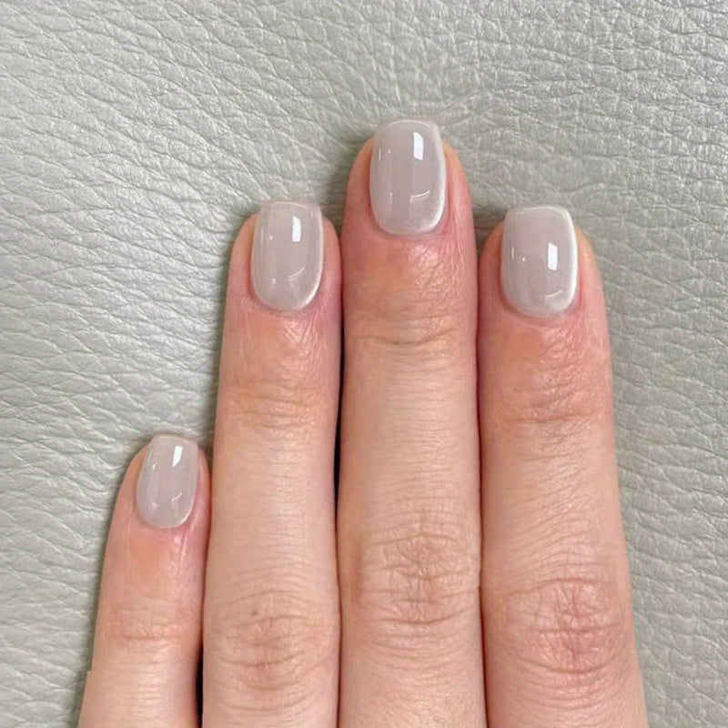 Lisslune | Cat Eye Press on Nails Short Artificial Nails Glossy Acrylic 4 PACK (96 Stück) Nägel Glänzend Quadrat Falsche Nägel Vollabdeckung Klebenägel Aufklebenägel für Squoval Maniküre