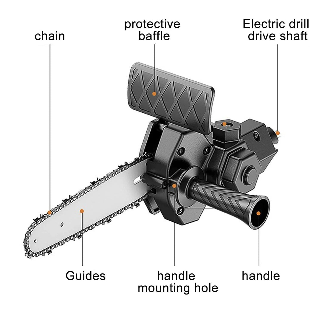Lisslune | ELECTRIC DRILL MODIFIED TO ELECTRIC CHAINSAW DRILL ATTACHMENT