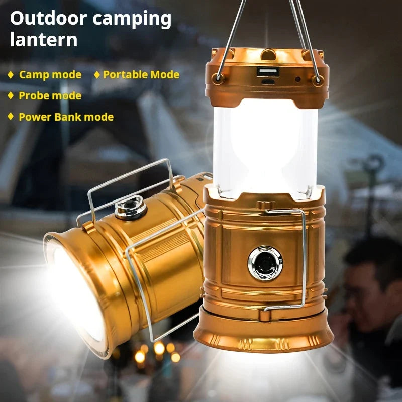 Lisslune | Solar Camping Lamp with USB Charging – Portable LED Lantern for Outdoor Activities and Emergencies