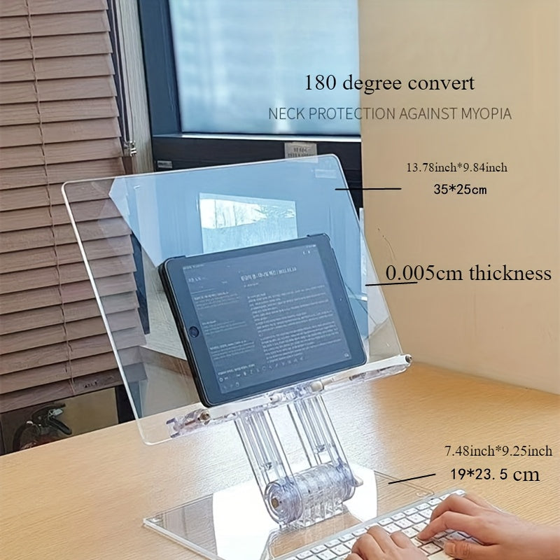 Lisslune | 180° Upgrade Große Größe Rückziehbarer Acryl Transparenter Leseständer für iPad Tablet Halter