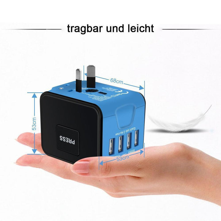 Lisslune | Bequee Universal World Plug Travel Adapter, blue