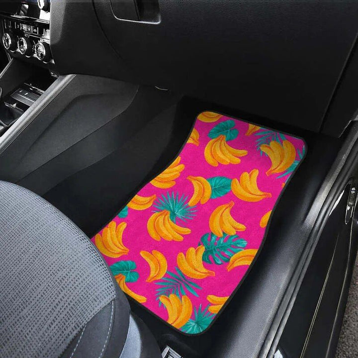 Lisslune | Tropical Pink Banana Print Car Floor Mats