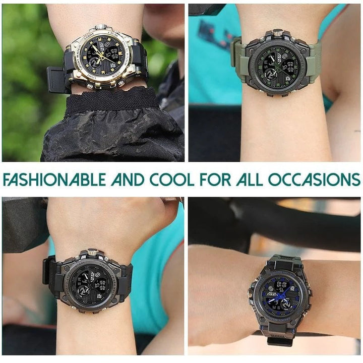 Lisslune | Sporty Dual-Display Mode Multifunctional Waterproof Luminous Men's Wristwatch