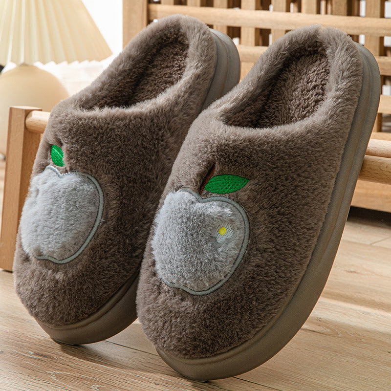 Lisslune | Cotton Slippers For Women Autumn And Winter Indoor Warm And Cute Home Slippers Nonslip Fuzzy Plush Shoes