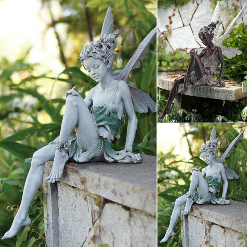 Lisslune | Statue of sitting fairy in the garden