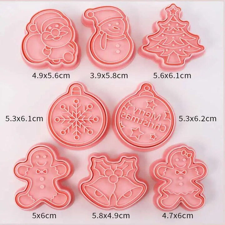 Lisslune | 8 Pieces/Set DIY Cake Decoration Tools Christmas Cartoon Cookie Cutter Set Plastic Baking Molds Cookie Tools