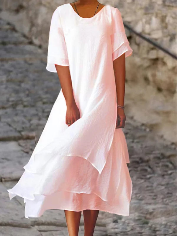 Lisslune | Chic Elegance Block Slit Dress