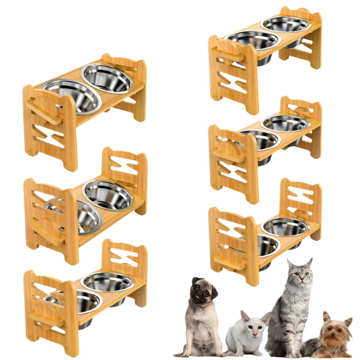 Lisslune | Elevated non-slip dog bowl stand with double bowls
