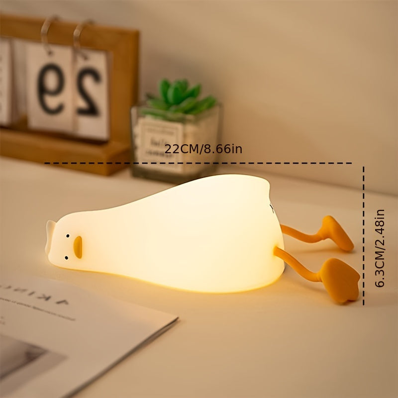 Lisslune | Sleeping Duck Lamp - Rechargeable Dimmable Silicone Night Light