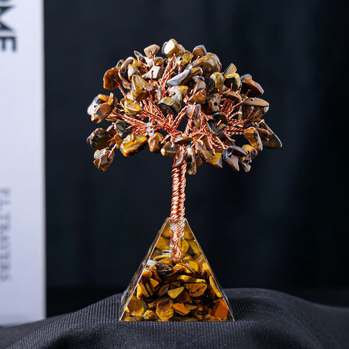 Lisslune | Natural Stone Gravel Pyramid Base Feng Shui Tree