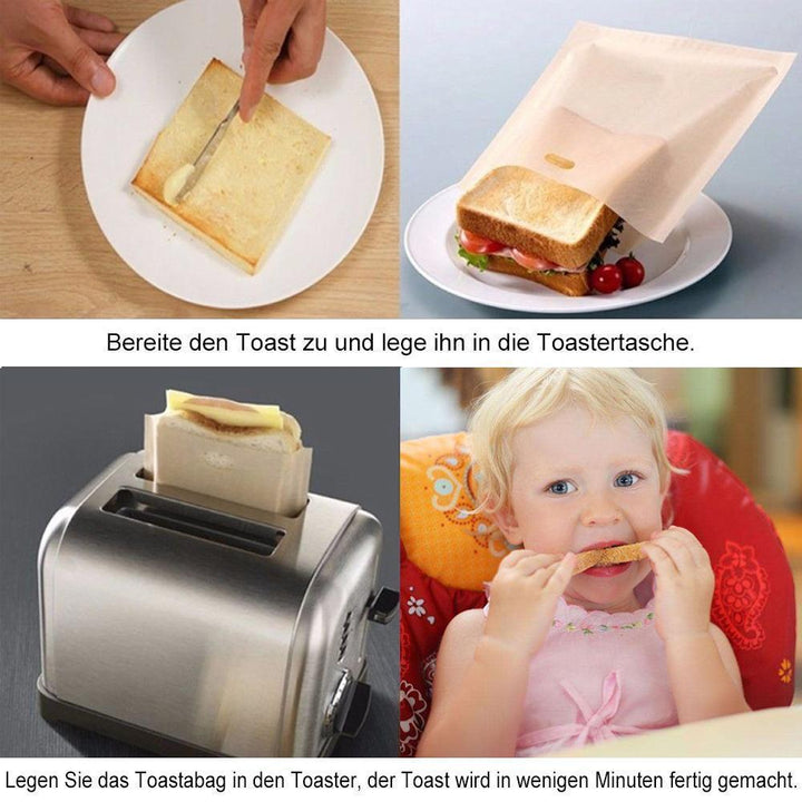 Lisslune | Bequee Non-Stick Toast Bags for Microwave, Reusable, 5-Pack
