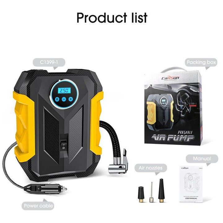 Lisslune | Portable Digital TIRE PUMP with LED light for car and motorcycle