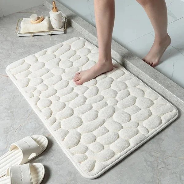 Lisslune | Cobblestone Embossed Bathroom Bath Mat