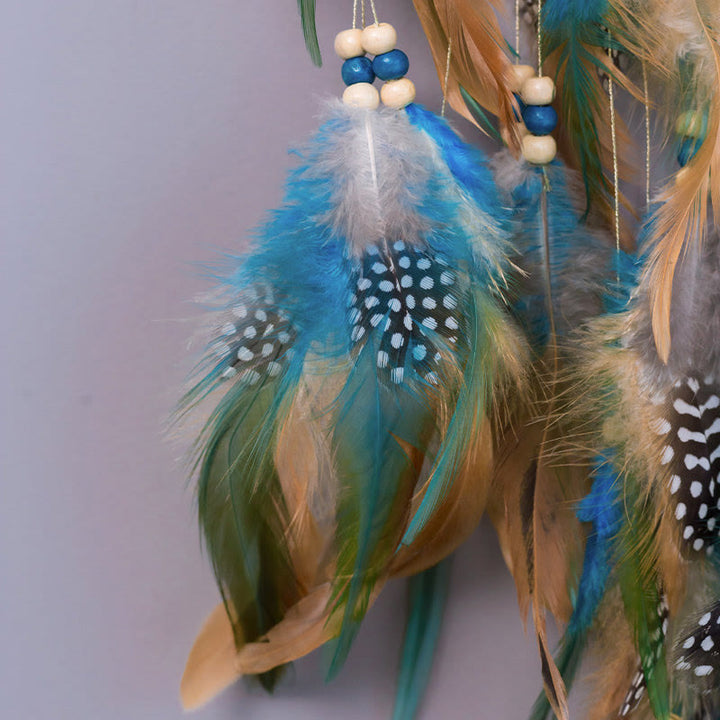 Lisslune | Turquoise Tree of Life Feather Dreamcatcher