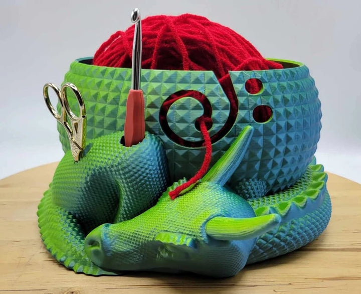 Lisslune | Large Fantasy Dragon and Egg Fantasy Bowl Knitting or Crochet Bowl