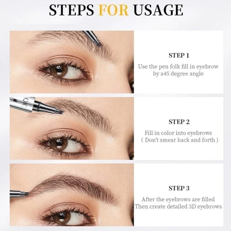 Lisslune | 3D Waterproof Microblading Eyebrow Pen 4 Fork Tip Tattoo Pencil