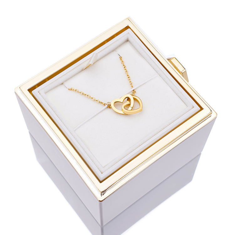 Lisslune | [Ideal Gift] Eternal Rose Box - With engraved necklace & artificial rose