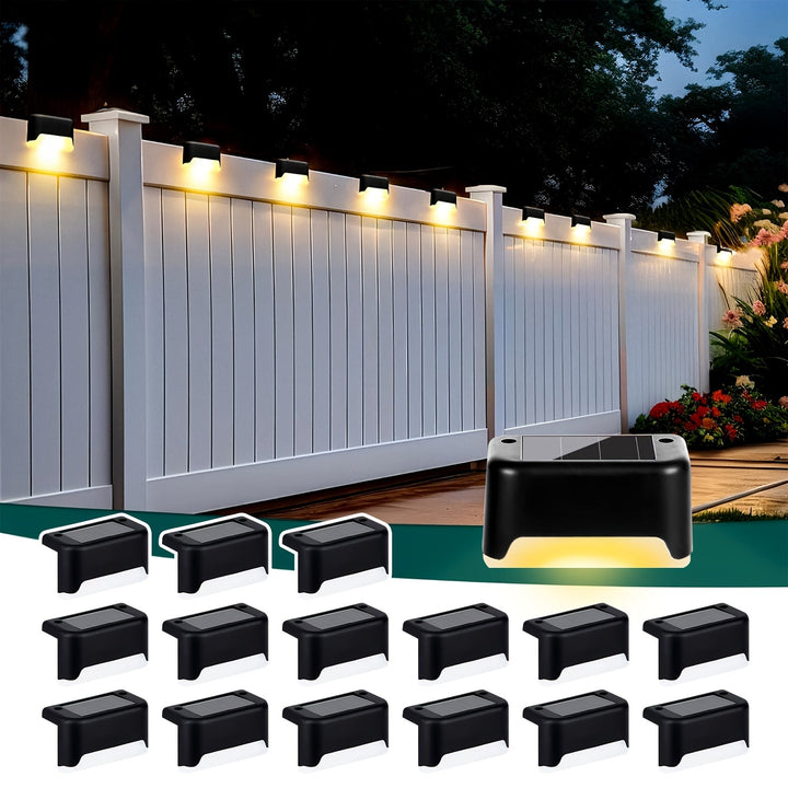 Lisslune | LOVEWE 6pcs/16pcs Solarbetriebene Außen Gartenlichter - Landschaftsbeleuchtung Und, LED Solarlichter Für Haushaltsgartenanordnung, Treppen, Deck, Zaun, Terrasse, Wand, Geländerdekoration -Auto-An/Aus, 12Std Beleuchtung, Langlebig,