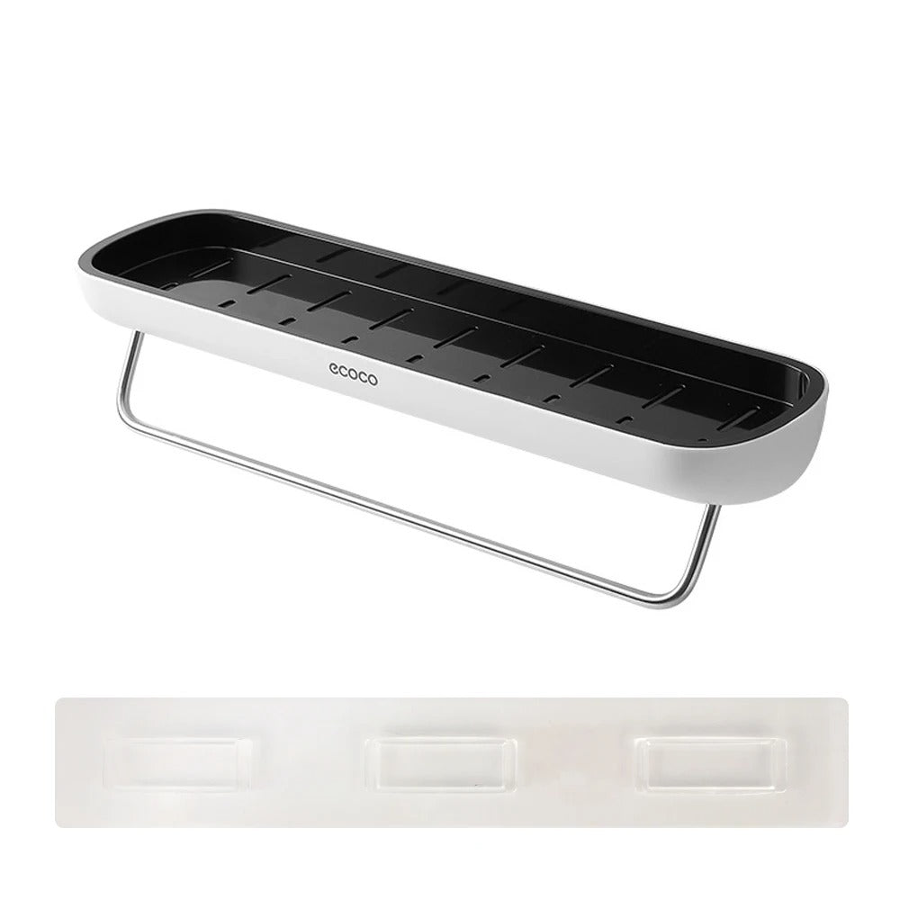 Lisslune | Wall-Mounted Shower Storage Rack Without Drilling – With Towel Holder & Drain Holes
