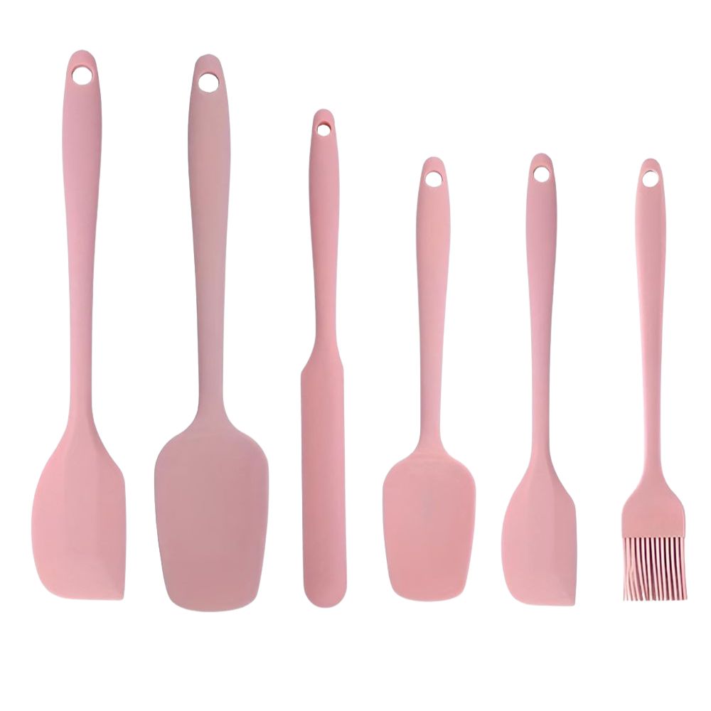 Lisslune | Flexible Silicone Spatula Set | 6 Pcs Set