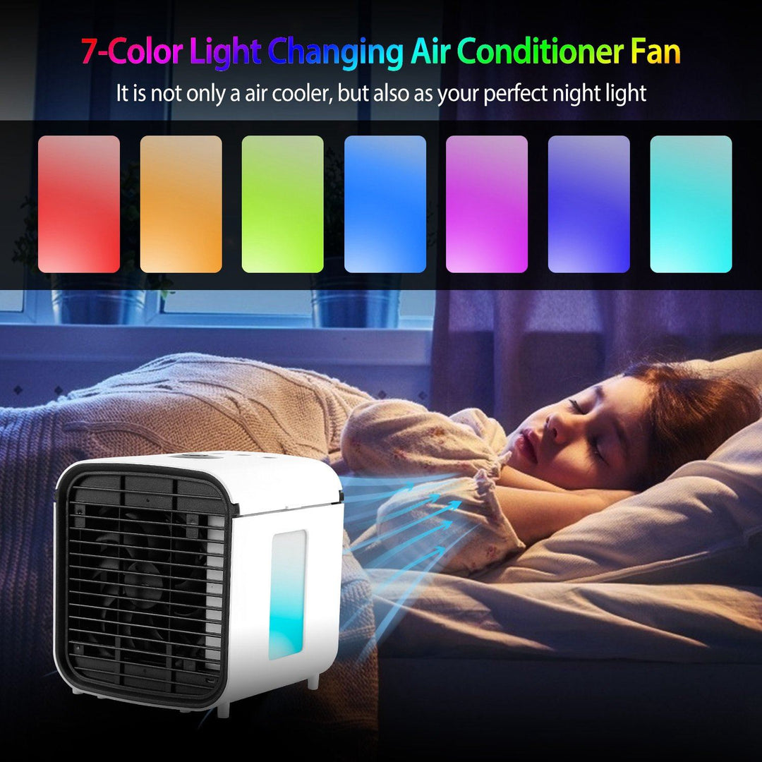 Lisslune | 7-Colors Switchable Portable Mini Air Conditioner Cooler Fan
